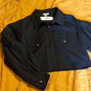 The Drop Women's Black Cropped Cargo Shirt Jacket by @karenbritchick